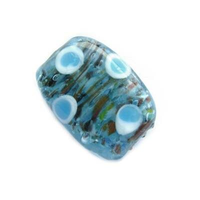 -40% pērle kantaina 24x17mm (Indija) zila - b283-1