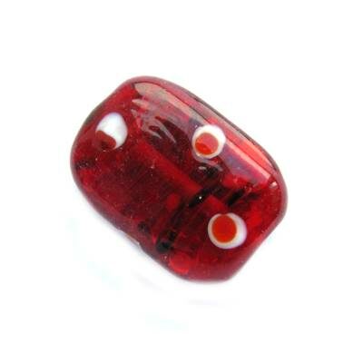-40% pērle kantaina 24x17mm (Indija) sarkana - b283-7