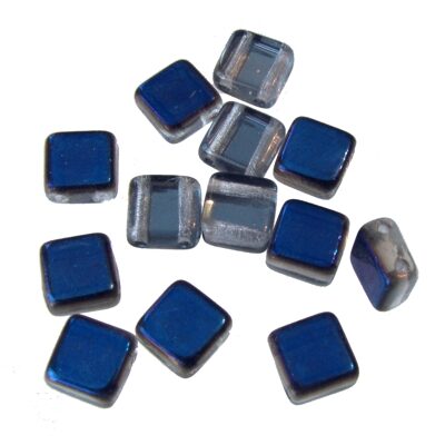 pērle kantaina 6x6mm 2-caurumu zila metāliska (24gab) Čehija - c66-22201