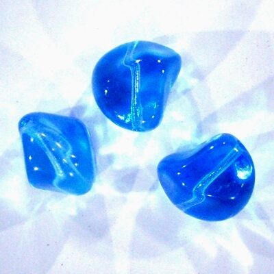 pērle akmens 15mm zila (10gab) Čehija - j021