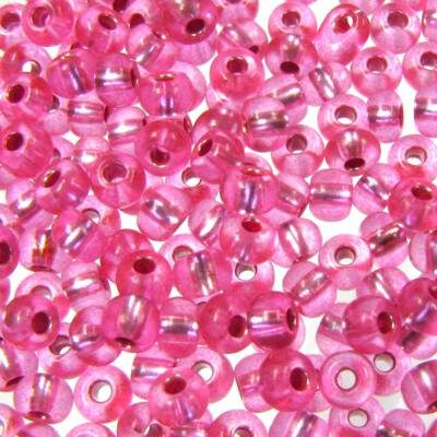 pērlītes N5 rozā ar spoguli "Pink silver lined" (25g) Čehija - j1047