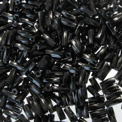 pērlītes trubiņas 5mm melnas "Black" vītas (25g) Čehija - j1073