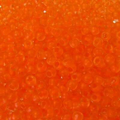 pērlītes N9 neona oranžas caursp.matētas "Neon Orange clear matt" (25g) Čehija - j1153