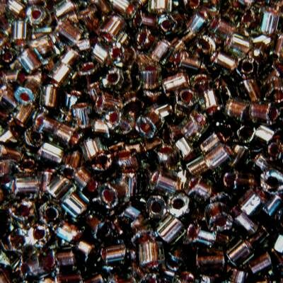 pērlītes N9 6stūri pelēkas ar vara spoguli "Black Diamond copper lined" (25g) Čehija - j1174