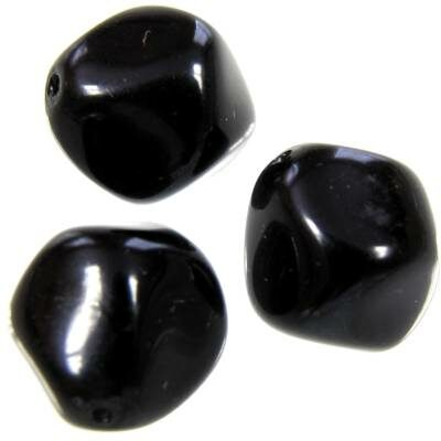 pērle 17mm melna (10gab) Čehija - j2002