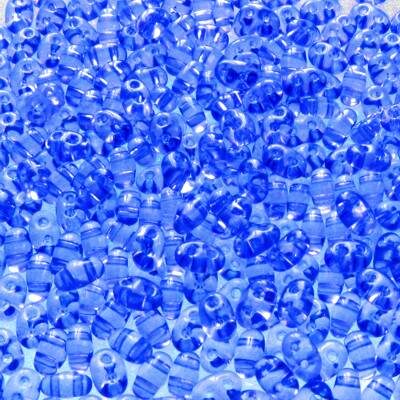 pērlītes TWIN 2.5x5mm zilas gels "Blue solgel dyed" (25g) Čehija - j2056