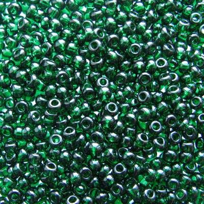 pērlītes N9 t.zaļas caursp. "dark Chrysolite" (25g) Čehija - j803