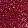 pērlītes N9 caurspīdīgas sarkanas ar varavīksni "Siam Ruby" (25g) Čehija - j898