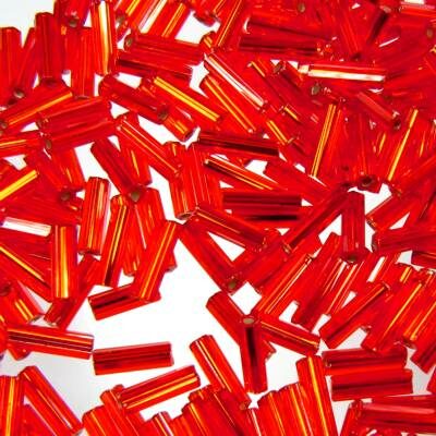 pērlītes trubiņas 7mm g.sarkanas ar spoguli "light Red" (25g) Čehija - j968