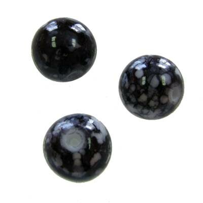 pērle apaļa 12mm stikls (10gab) lakota melna