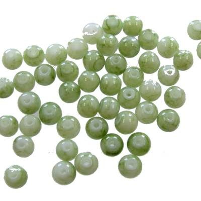 pērle apaļa 4mm stikls (50gab) lakota zaļa
