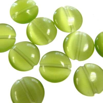 pērle tablete 10x3mm Kaķacs zaļa (10gab) Ķīna - k304-1za