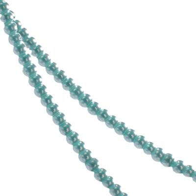 stikla pērles 4mm tirkīza zilas (50gab) Ķīna - ks04-117