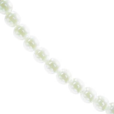 stikla pērles 6mm zaļgani baltas (30gab) Ķīna - ks06-26