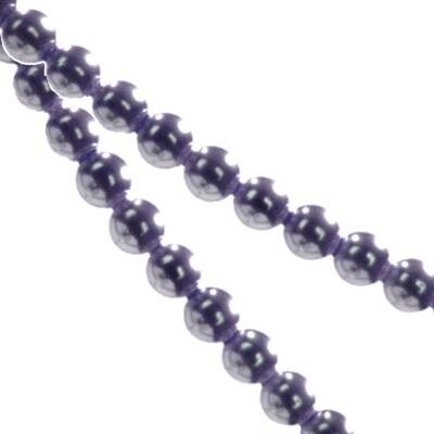 stikla pērles 6mm pelēkvioletas (30gab) Ķīna - ks06-35