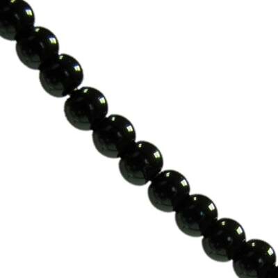stikla pērles 6mm melnas (30gab) Ķīna - ks06-73