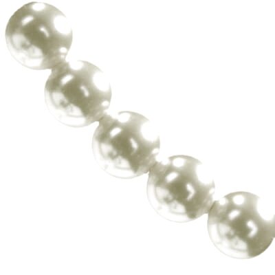 stikla pērles 12mm pērļu baltas (10gab) Ķīna - ks12-02