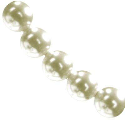 stikla pērles 12mm dzeltenīgi baltas (10gab) Ķīna - ks12-10