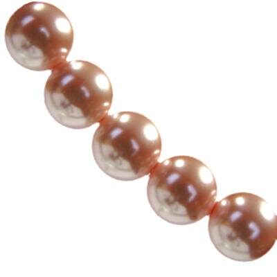 stikla pērles 12mm persiku (10gab) Ķīna - ks12-17