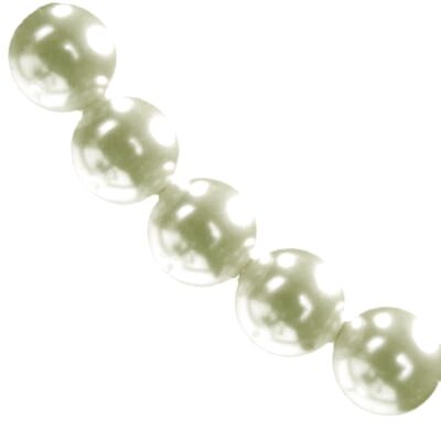 stikla pērles 12mm zaļgani baltas (10gab) Ķīna - ks12-26