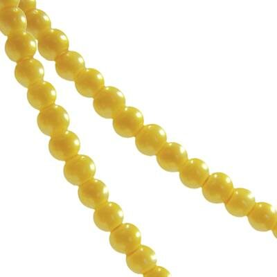 stikla pērles 4mm dzeltenas (50gab) Ķīna - ks04-130