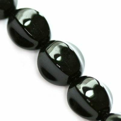 pērle apaļa melone 11mm melna (10gab)