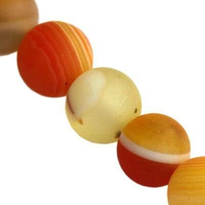 pērle apaļa 6mm Ahāta matēta oranža (12gab)