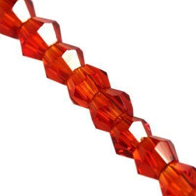 glass bicone beads 2mm (50pcs) red CrystaLine™