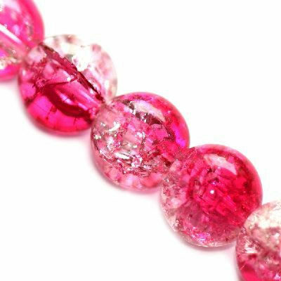 pērle apaļa 12mm rozā ar plīsumu efektu (10gab)