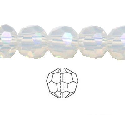 pērle apaļa slīpēta 10mm (12gab) Opal Crystal