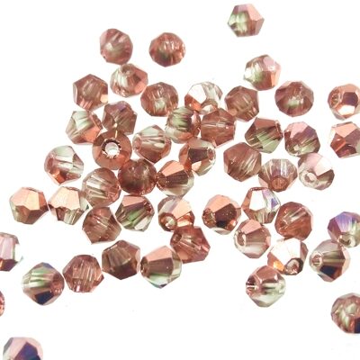 glass bicone beads 2mm (50pcs) Crystal Capri Gold, China