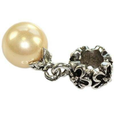 pandora bead with pearl champagne 10mm