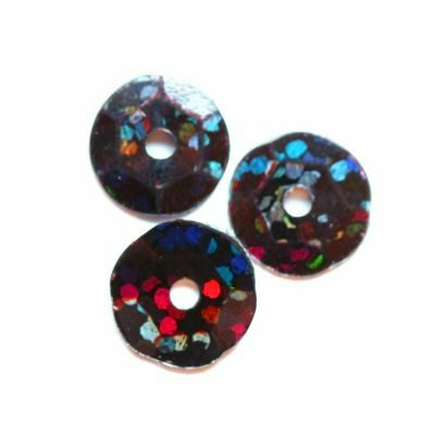 sequins circles 8mm black laser profiled (10g; ~500pcs)