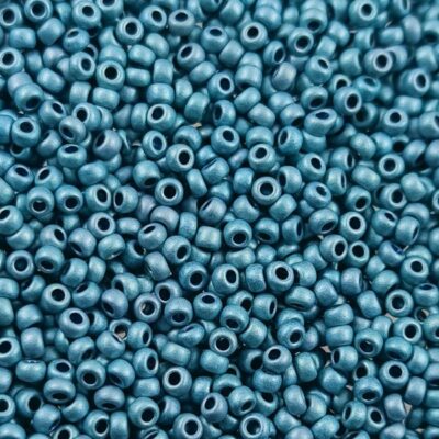 pērlītes N10 tirkīza metāliskas matētas "Dusty Turquoise metallic matt" (25g) Čehija