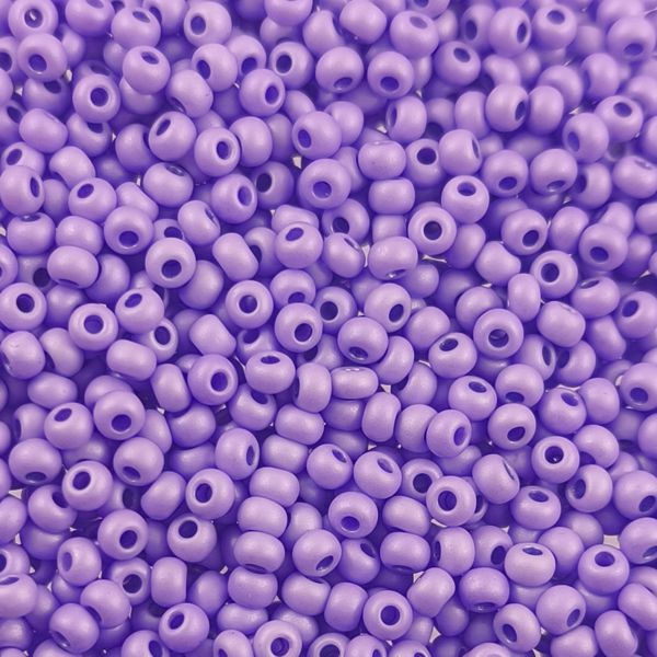 pērlītes N9 violetas pārklātas matētas "Violet dyed Sfinx matt" (25g) Čehija