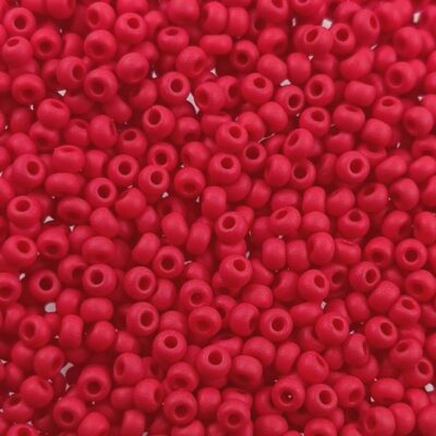 pērlītes N9 sarkanas matētas "Red Coral matt" (25g) Čehija