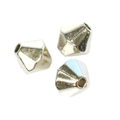 plastic bicone 6mm silver color (50pcs)