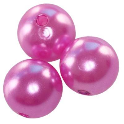 pērle apaļa 8mm plastmasas rozā