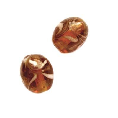 pērle ovāla 13x10mm viļņi Indija