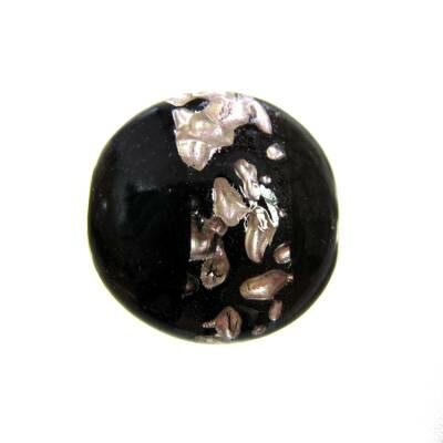 pērle tablete d23x12mm ar krāteriem melna, Indija
